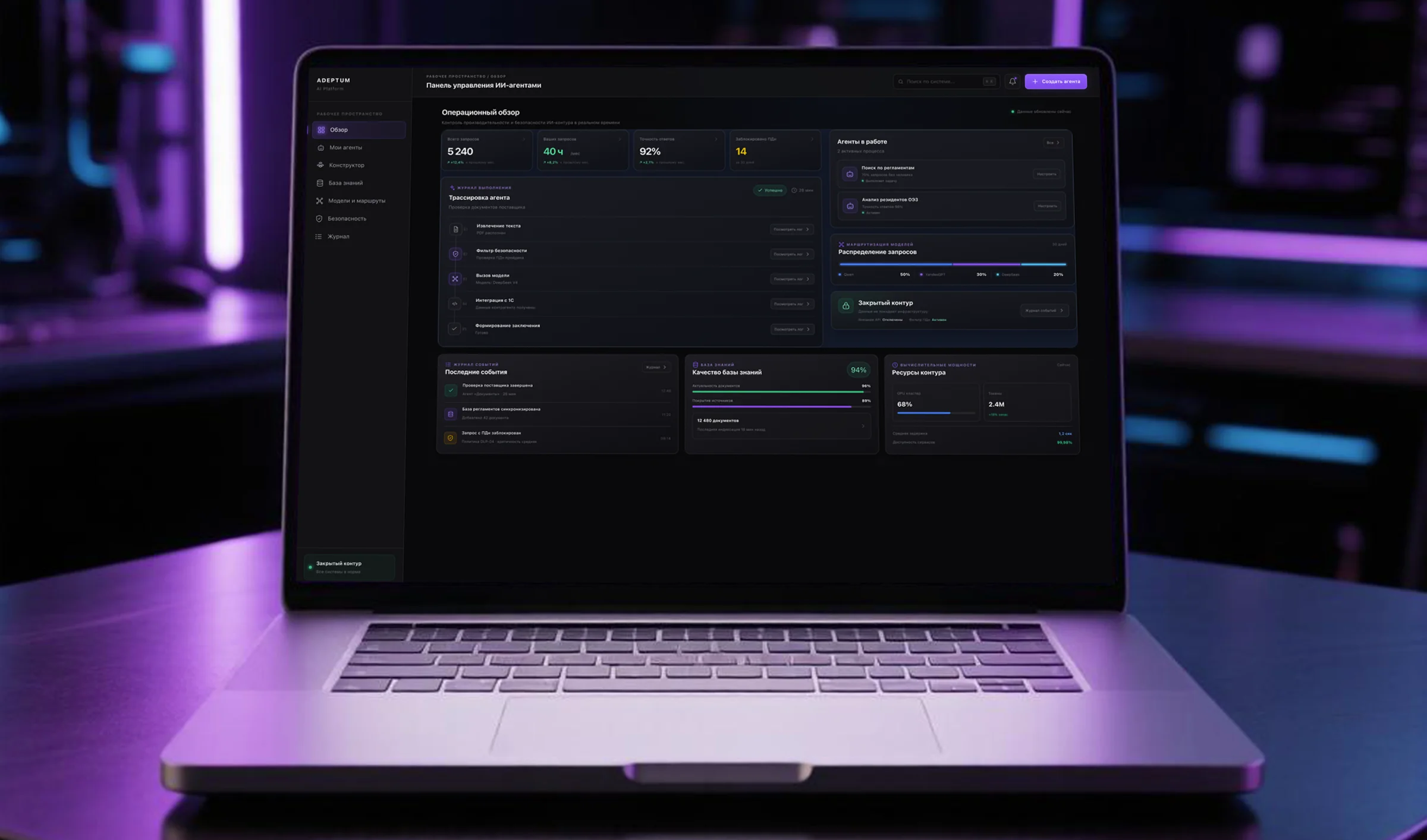Платформа для создания и управления ИИ-агентами в закрытом контуре